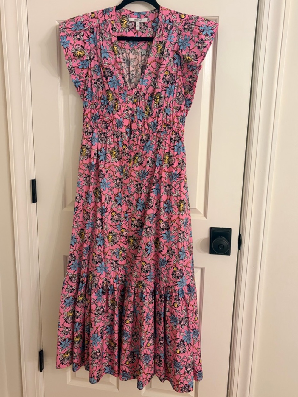 Derek Lam 10 Crosby Dress - Size 2 - Pink Floral V-Neck Maxi Dress